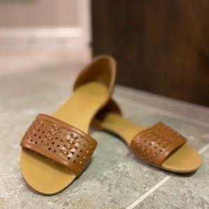 Nicole Brown Flat Sandals